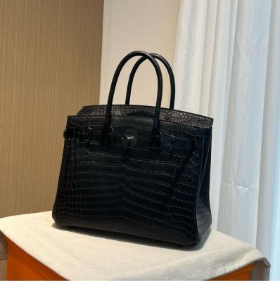 wholesale quality hermes birkin 30 matte niloticus crocodile so black